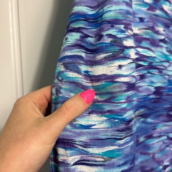 Jams World Vintage Blue Patterned Back Tie midi Dress Size Small - Picture 7 of 13